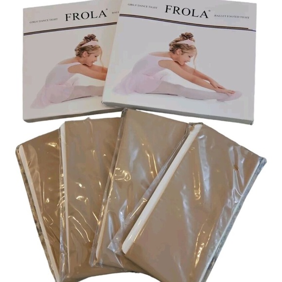 Frola Girls Opaque Dance Ballet Footed Tights 2-pair NWT - Picture 1 of 6